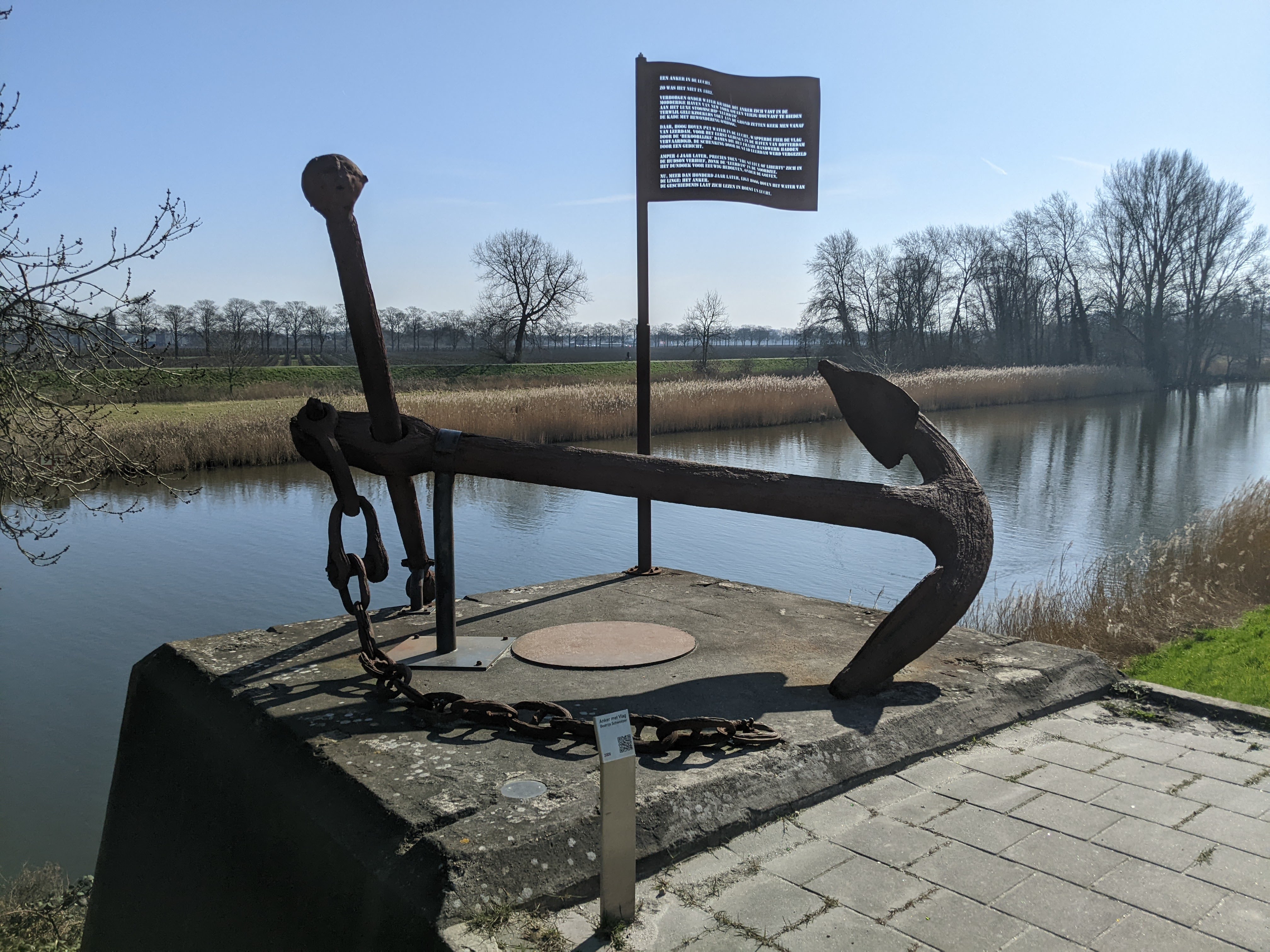 anchor with flag/sign