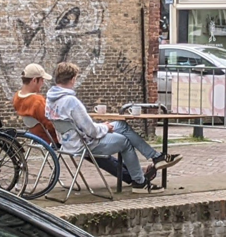 table made out of a bike rack