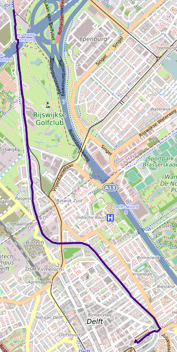 map of a ride up to rijswijk