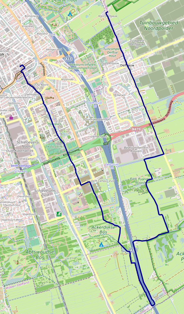 map of ride with Jen