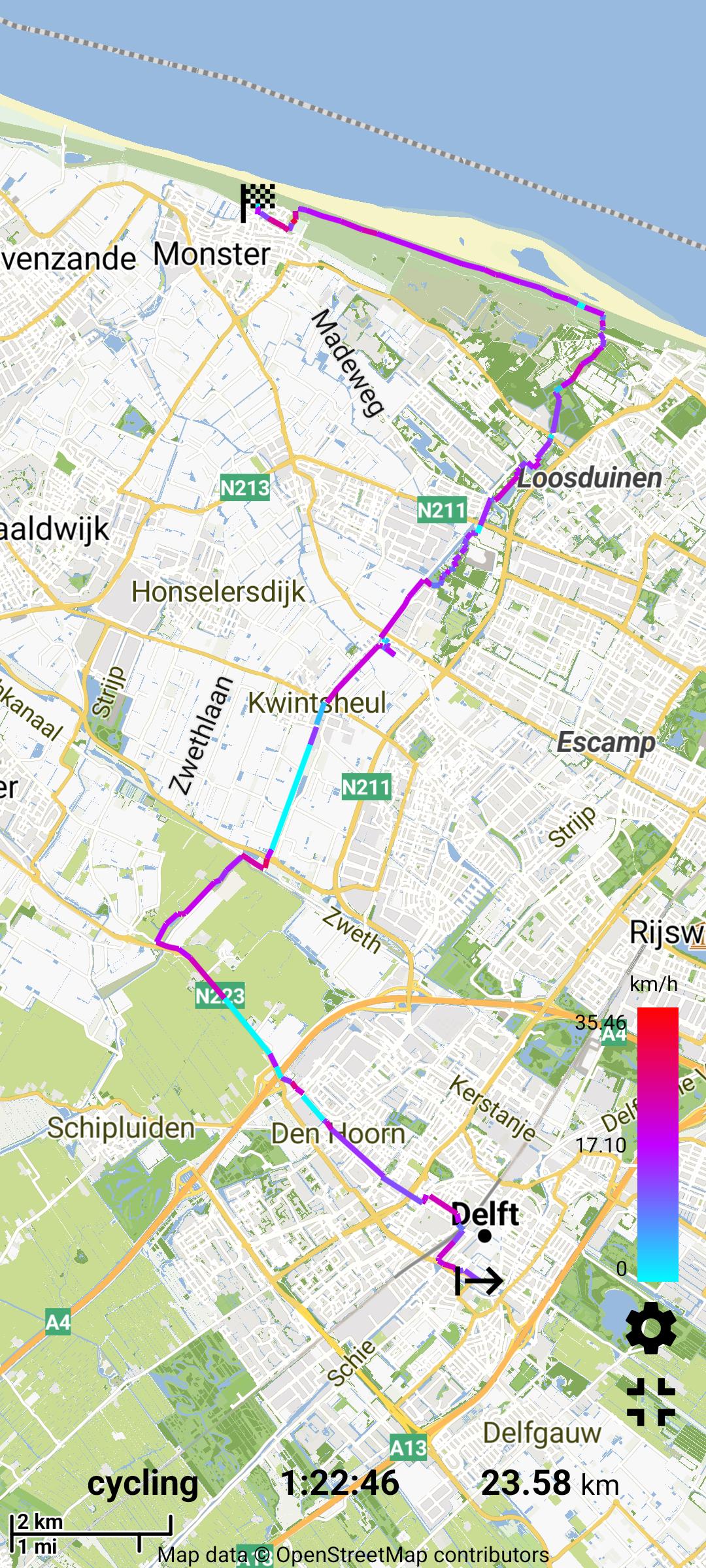 map of the route up