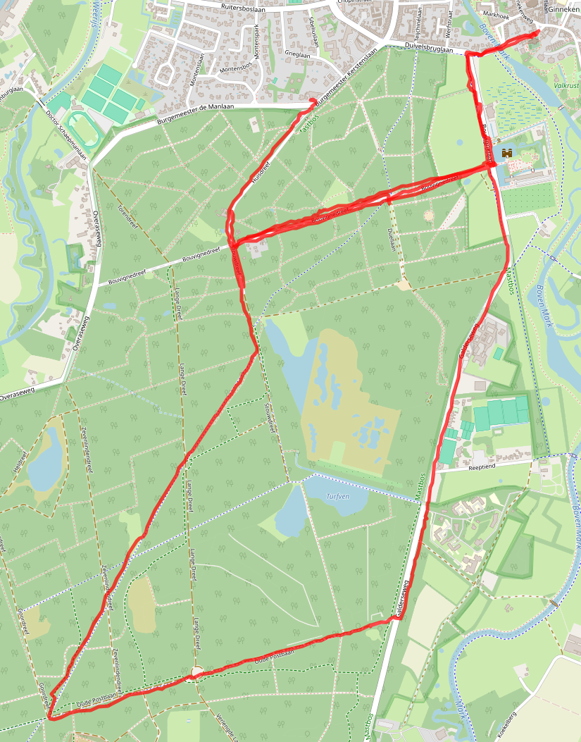 map of a ride through a forest