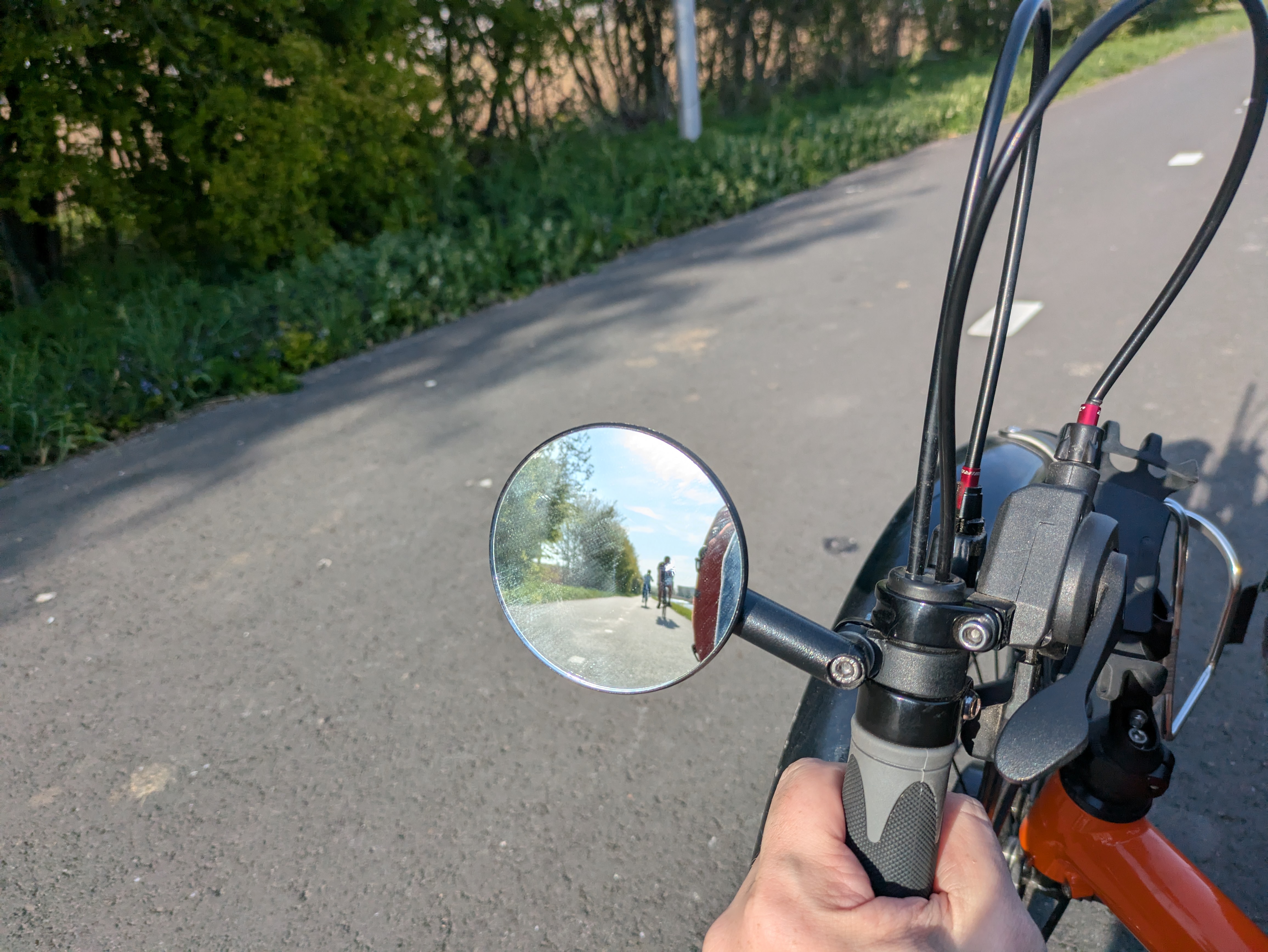 people in a reflection