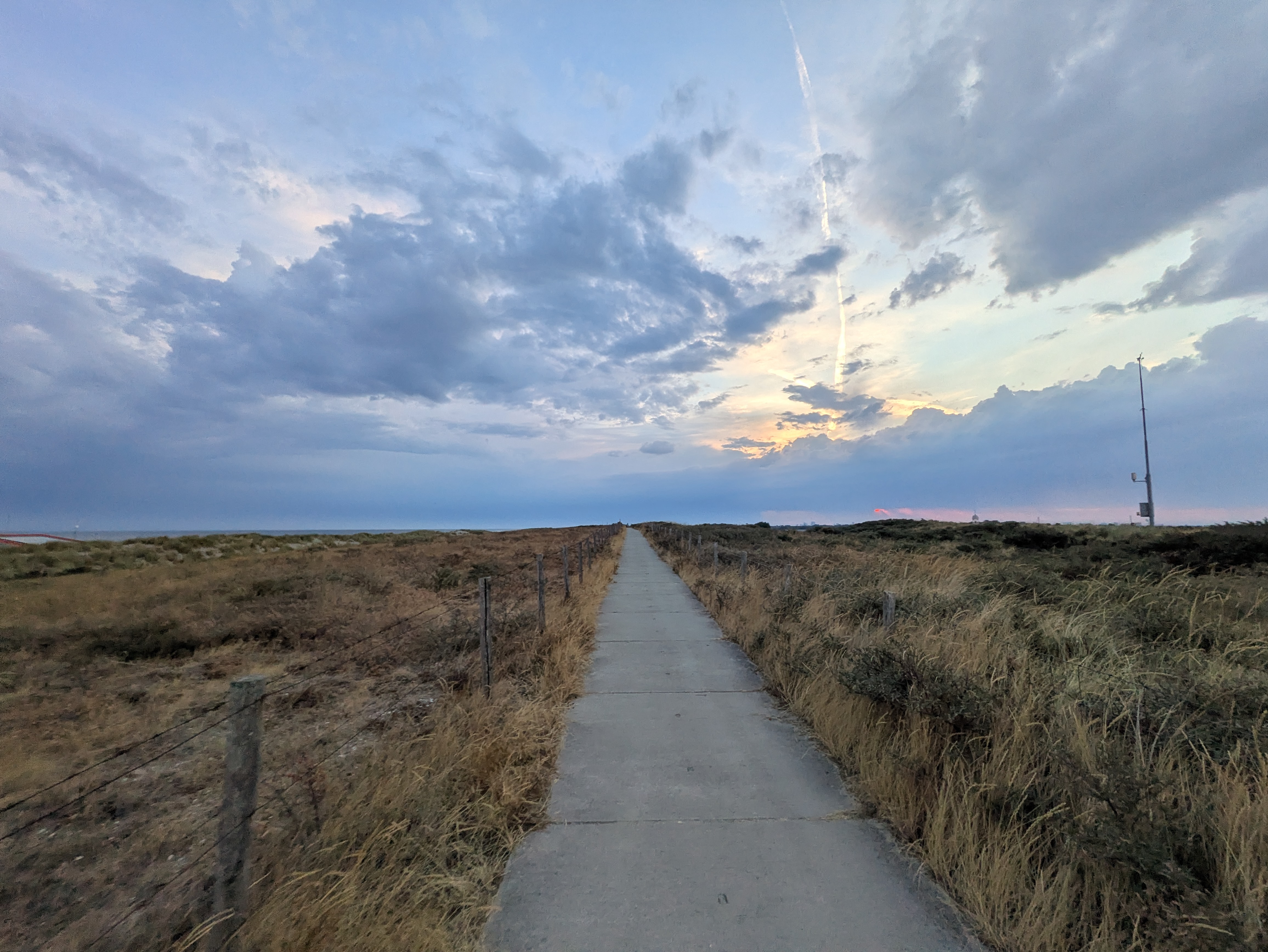 dunes, thunderstorm, sunrise
