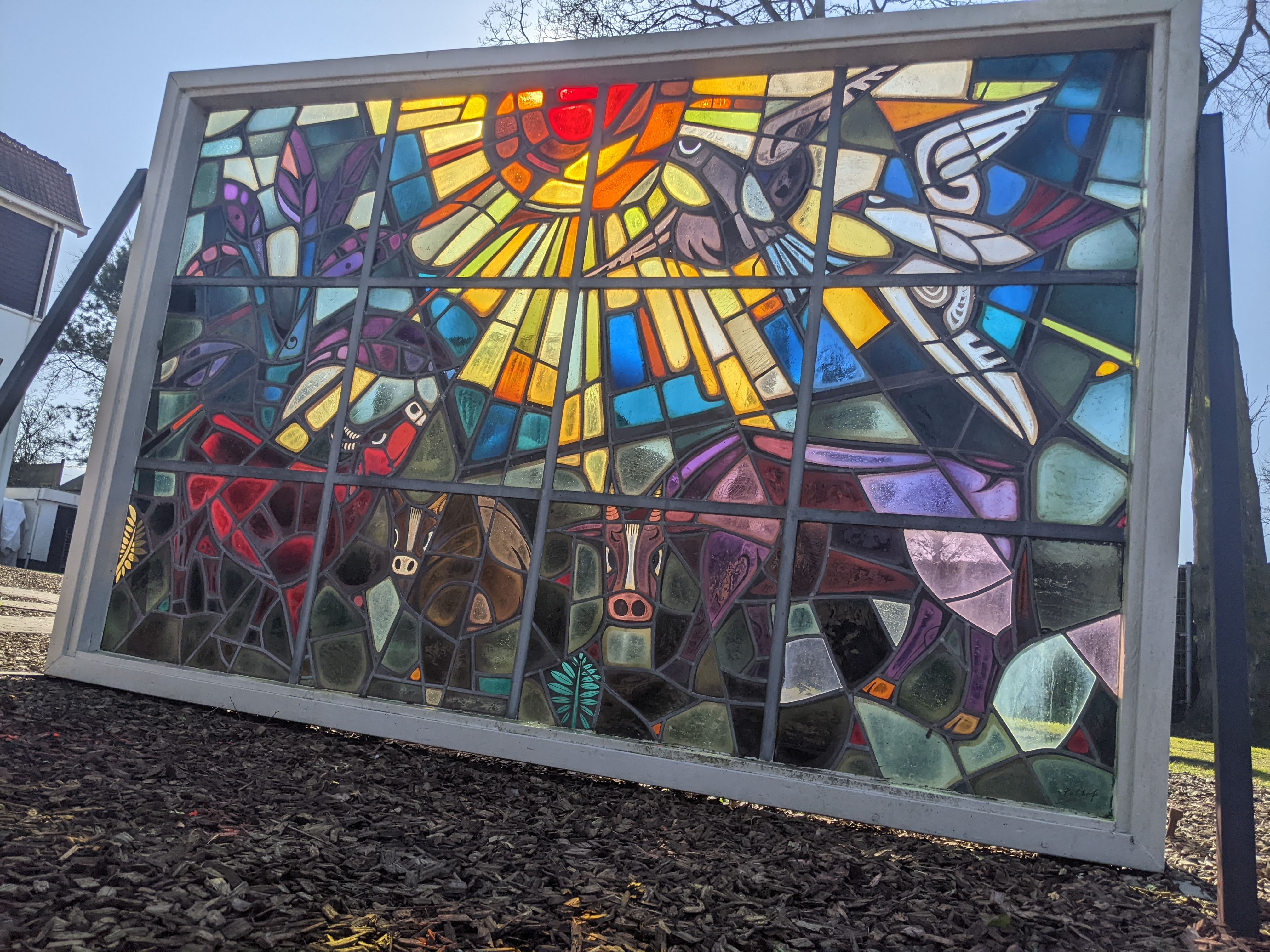 sun shining through stained glass